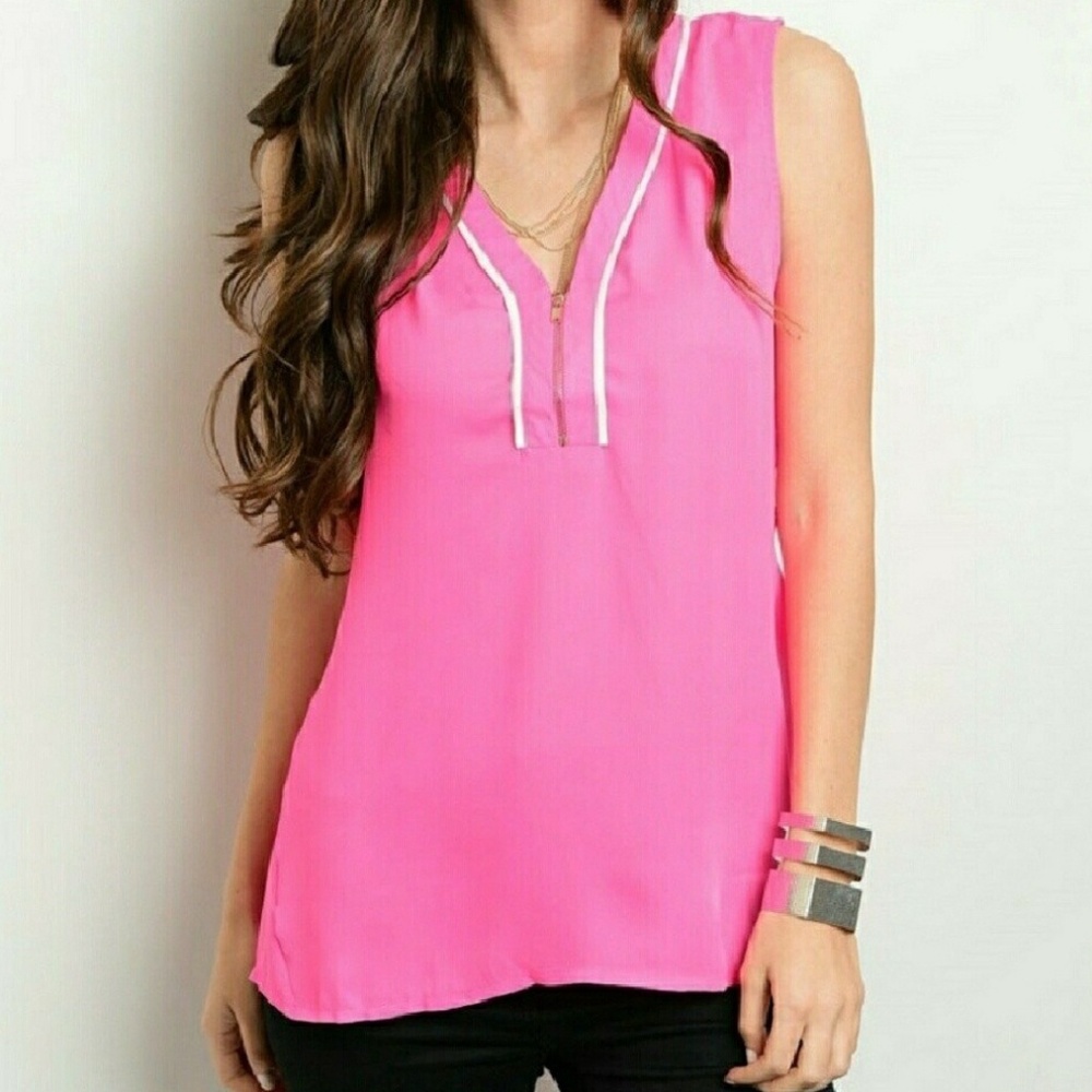Pink zipper top